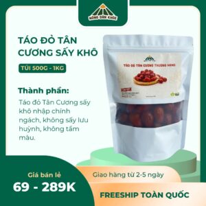 Táo đỏ sấy khô nguyên trái - Túi 200g/500g/1kg